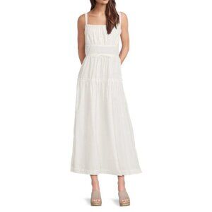 WALTER BAKER Brynn Tiered White Cotton Maxi Dress Size Medium Brand New